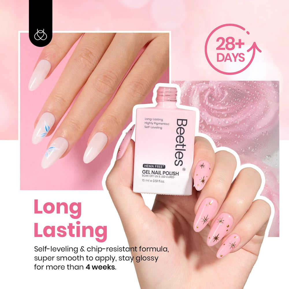 Beetles Nude Pink packaging shows portable gel polish kit for travel.