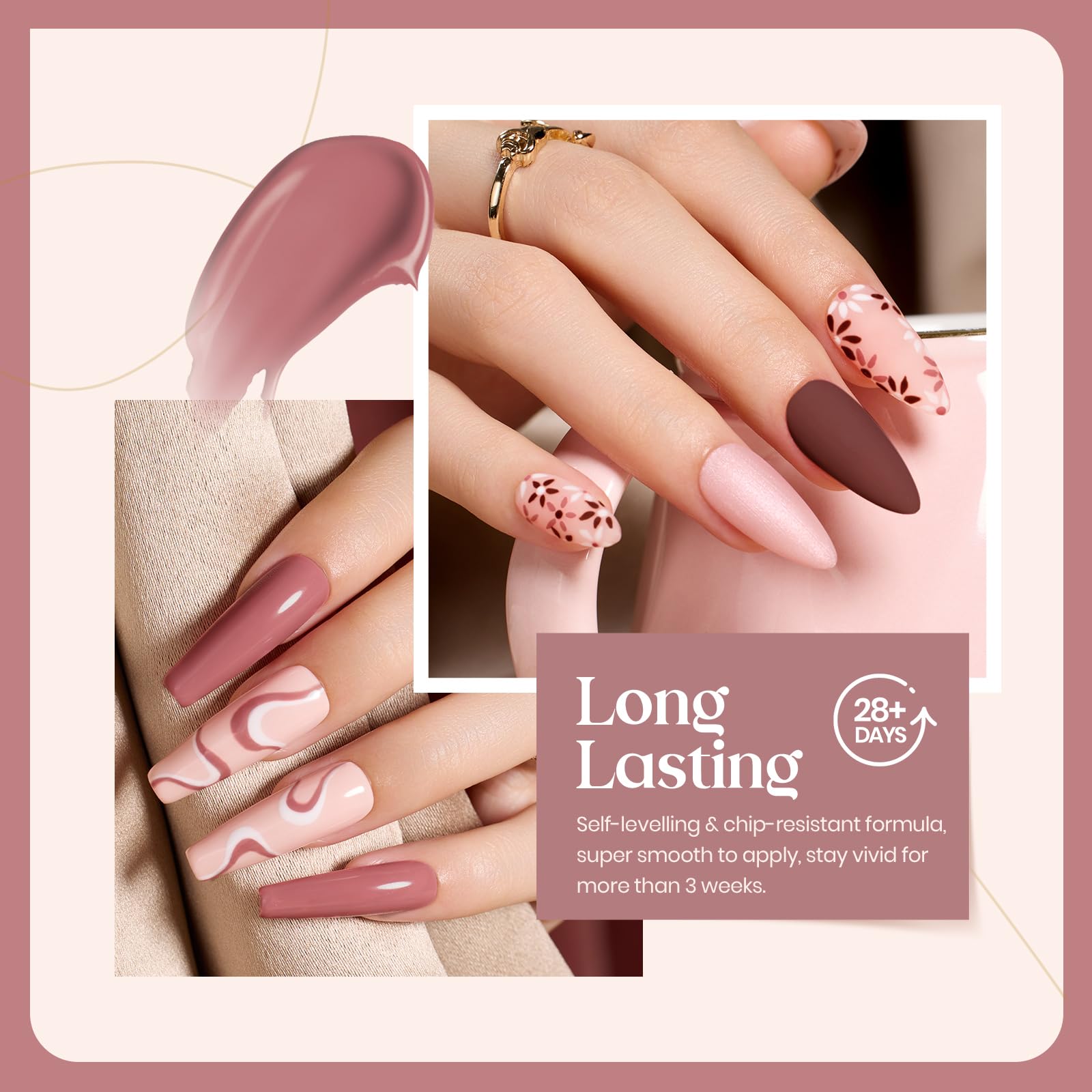 Beetles Nude Symphony application demo highlighting smooth glide and base top coat use.