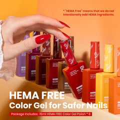 Beetles orange gel nail polish set color swatches reveal Nb801–Nb806 tones.