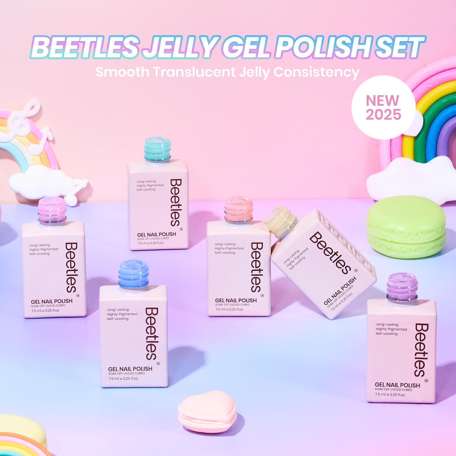 Beetles Pastel Gel Nail Polish gloss shines after curing