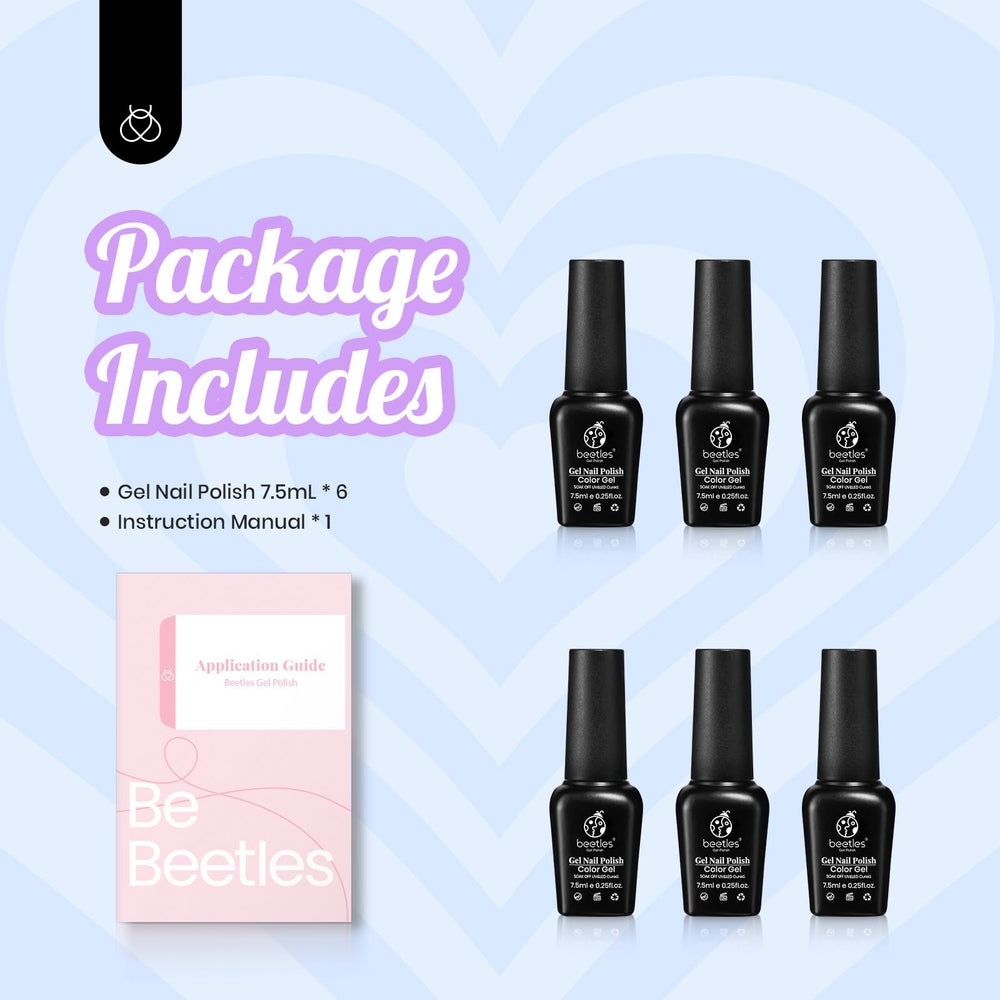 Beetles Pastel Gel Nail Polish Set LED UV cure feature enables fast manicures.