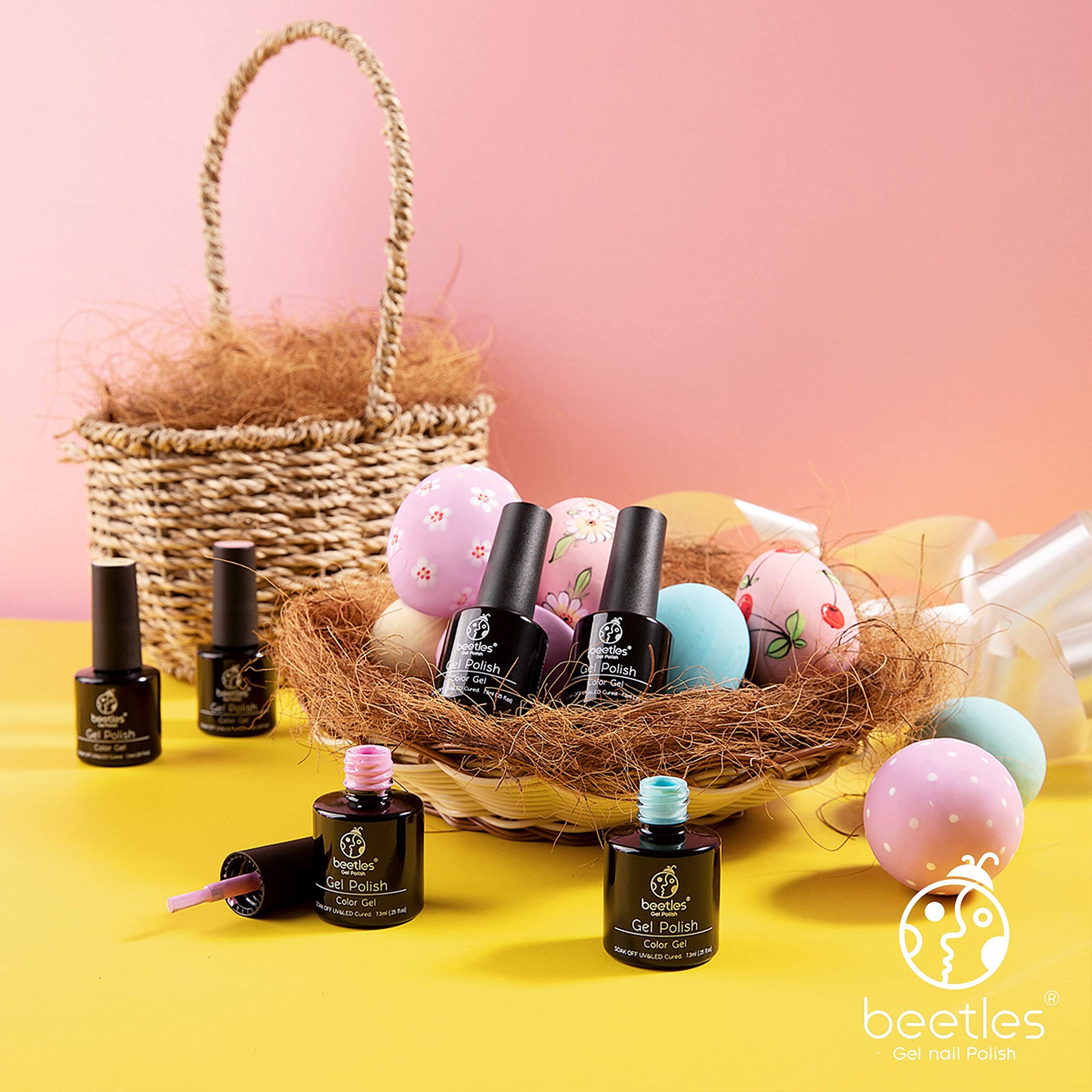 Beetles Pastel Gel Polish packaging image for gift ready travel display