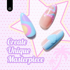 Beetles Pastel Gel Nail Polish Set purple bottles evoke playful elegance.