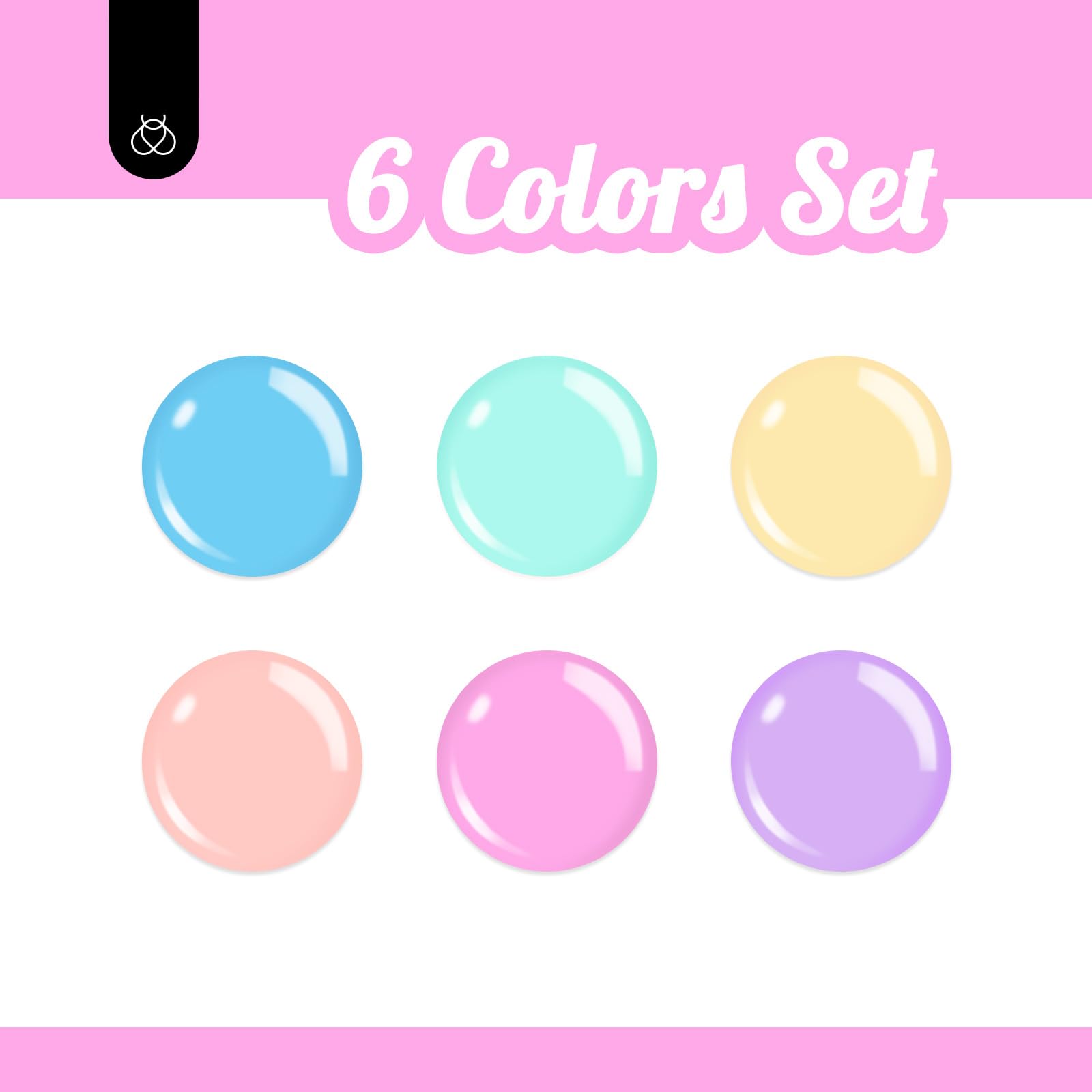 Beetles Pastel Gel Nail Polish Set yellow bottles add sunny color accents.
