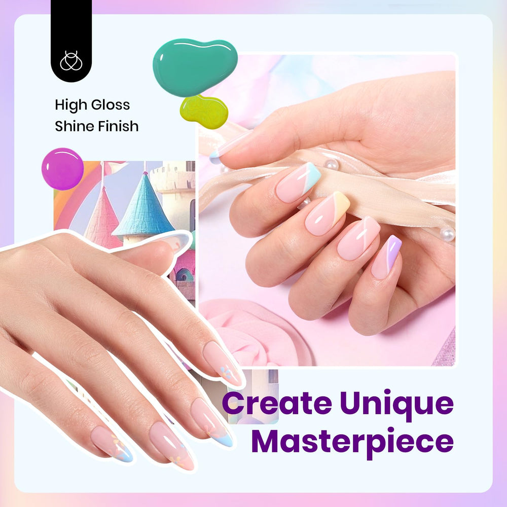 Beetles Pastel Gel Polish Six-Shades collection showcases versatile nail color options.