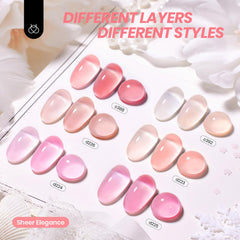 Beetles peach color sheer jelly gel highlights soft peach nude for layered results.