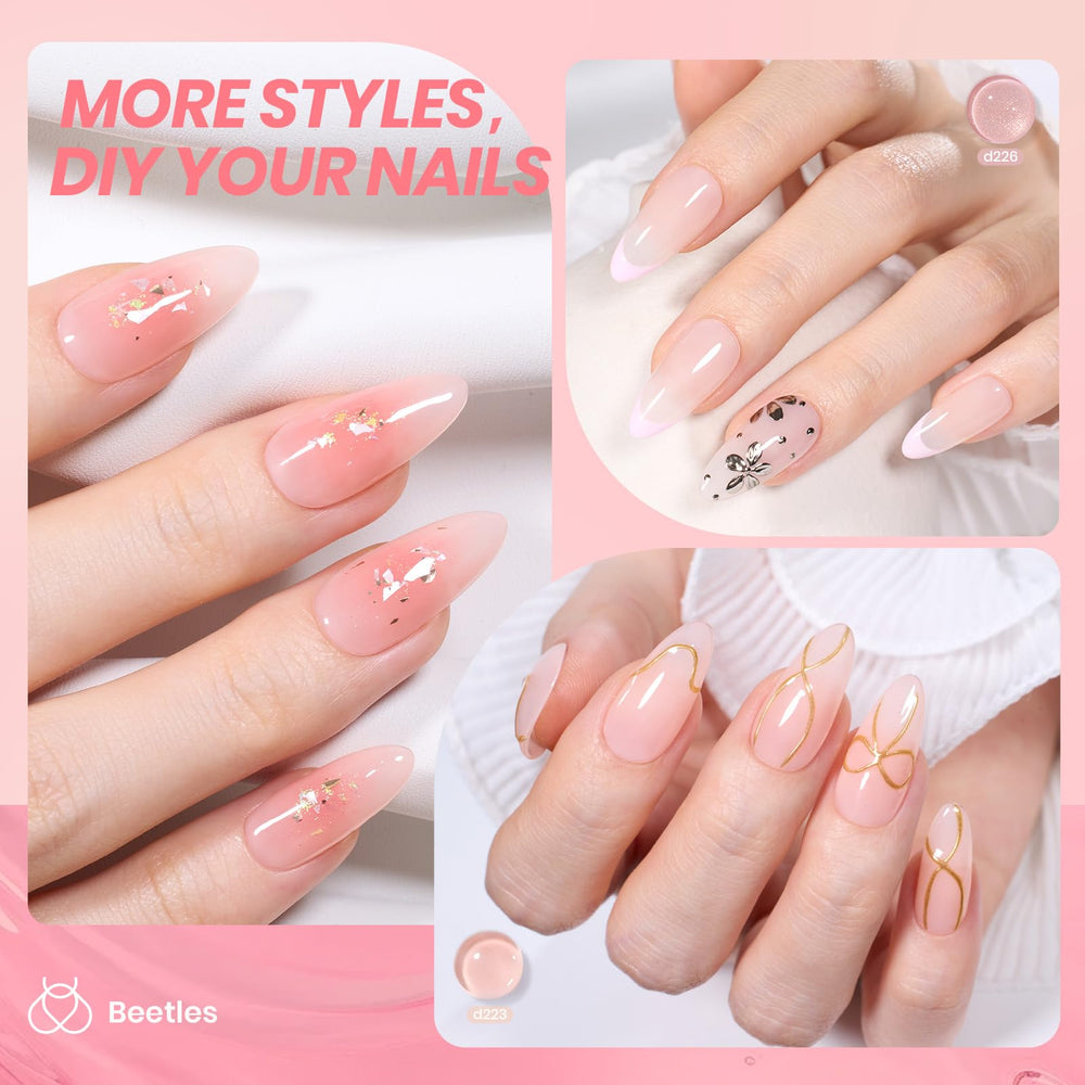 Beetles Peach Tone Jelly Gel Closeup Gloss highlights warm luster and glassy finish