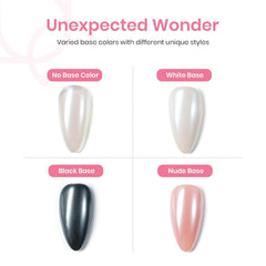 Beetles Pearl Chrome Nail Powder White on UV gel nails for glossy chromed look
