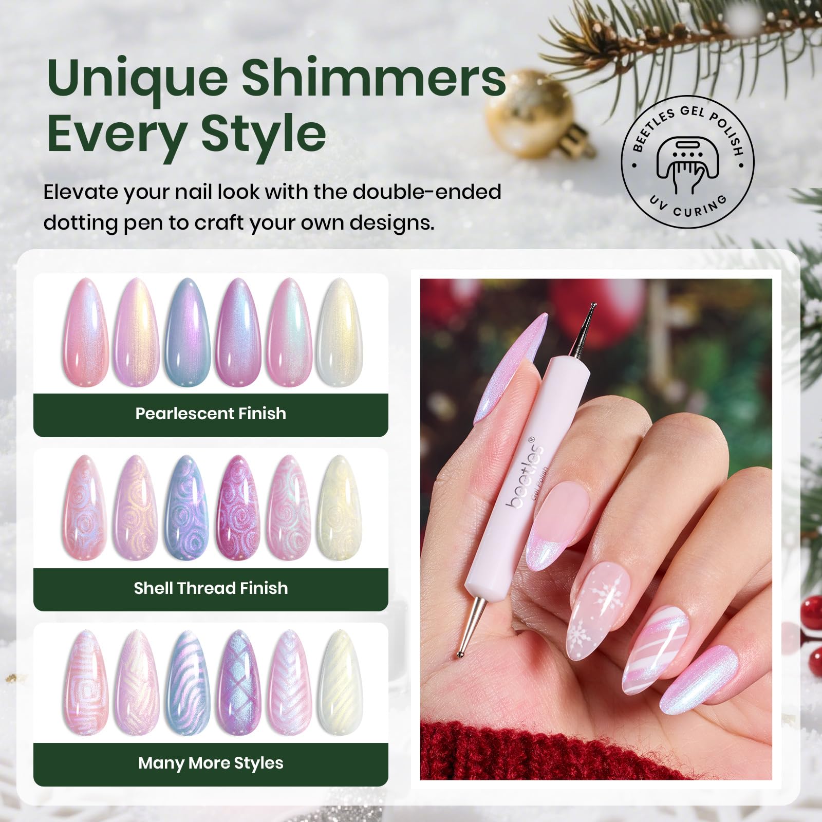 Beetles Pearl Gel Nail Polish Set high-gloss finish for longer wear.