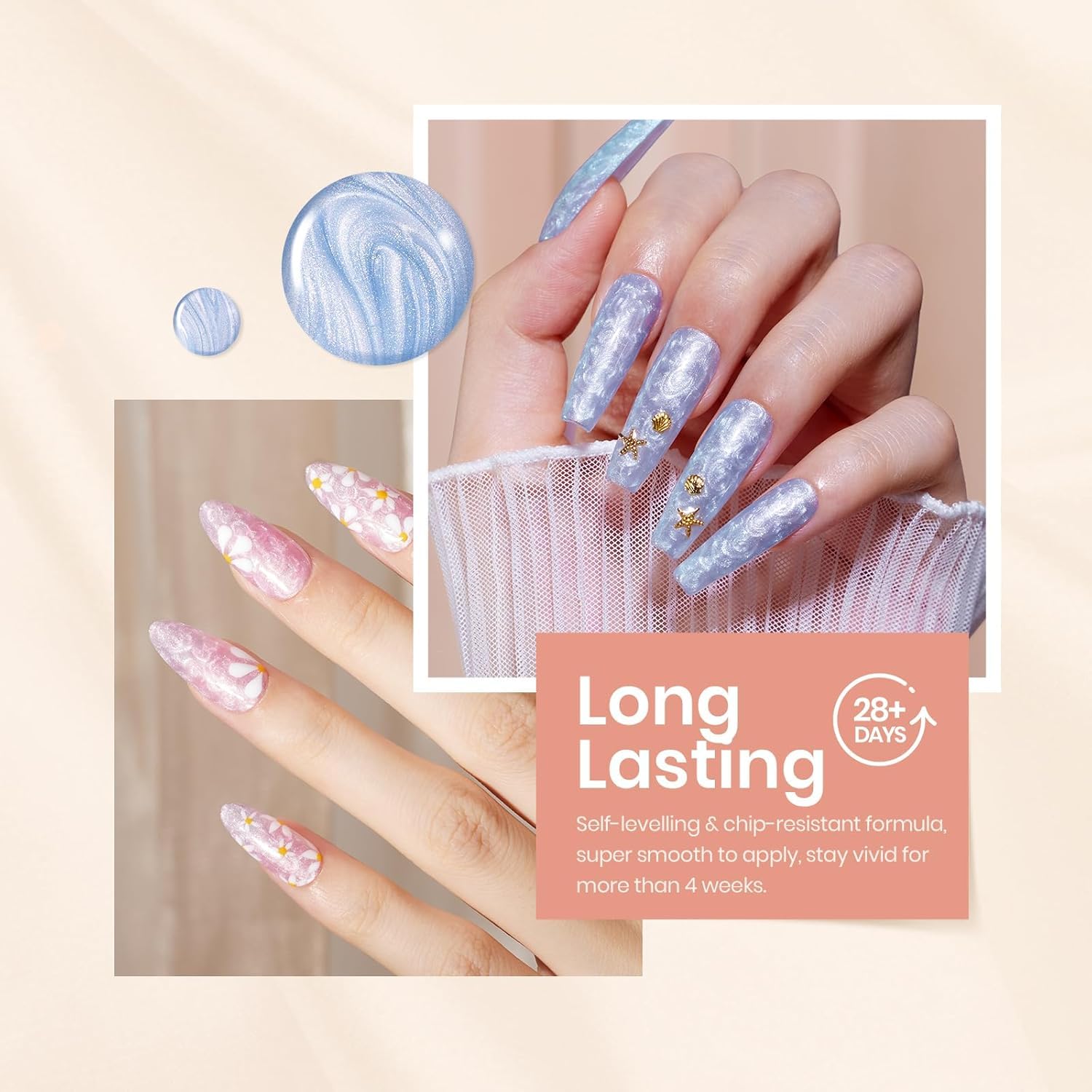 Beetles Pearl Gel Polish with UV/LED cure guidance for durable wear and proper curing.