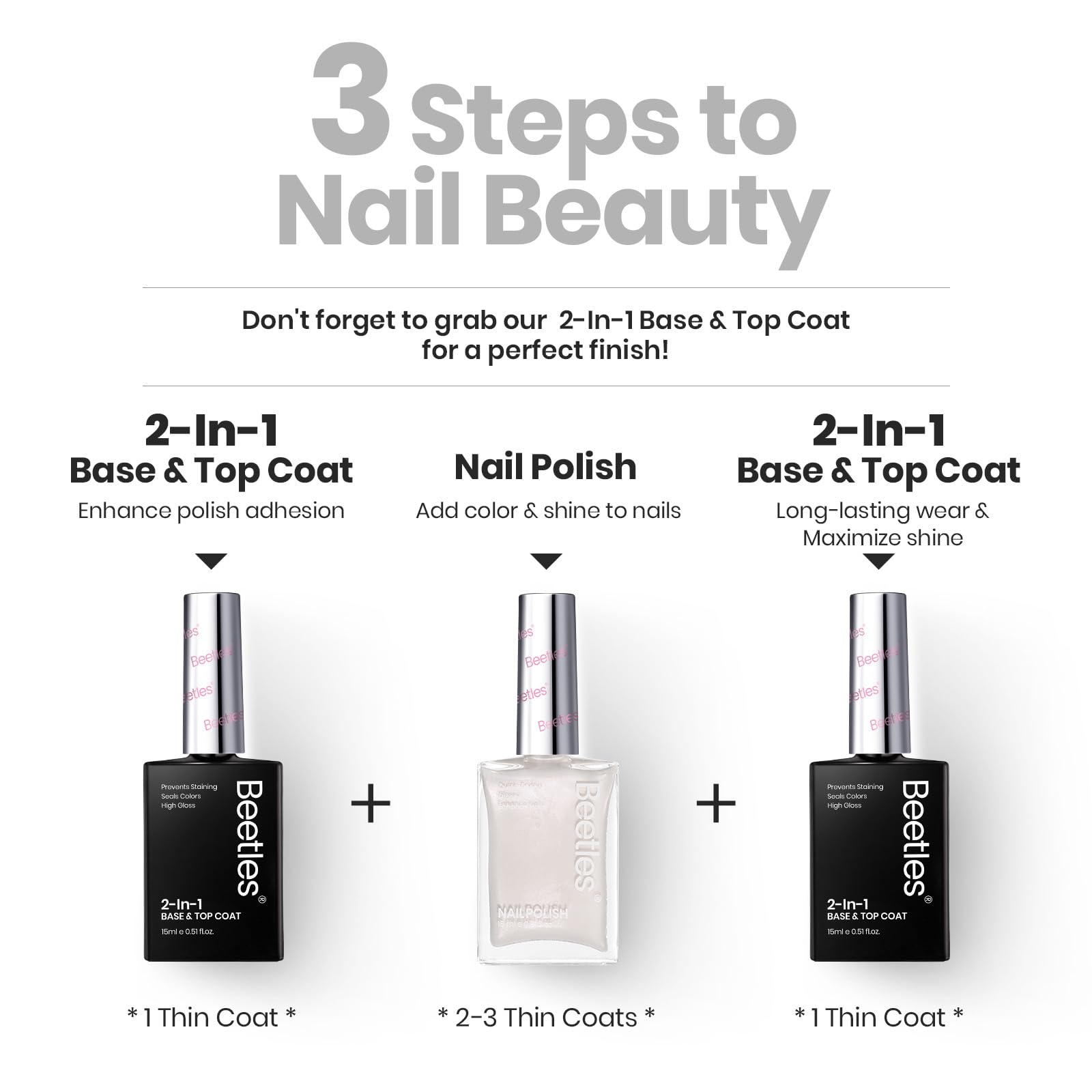 Beetles Pearl Nail Polish on-nail-art demonstrates-ready-to-wear gold glitter suitable for Christmas looks.