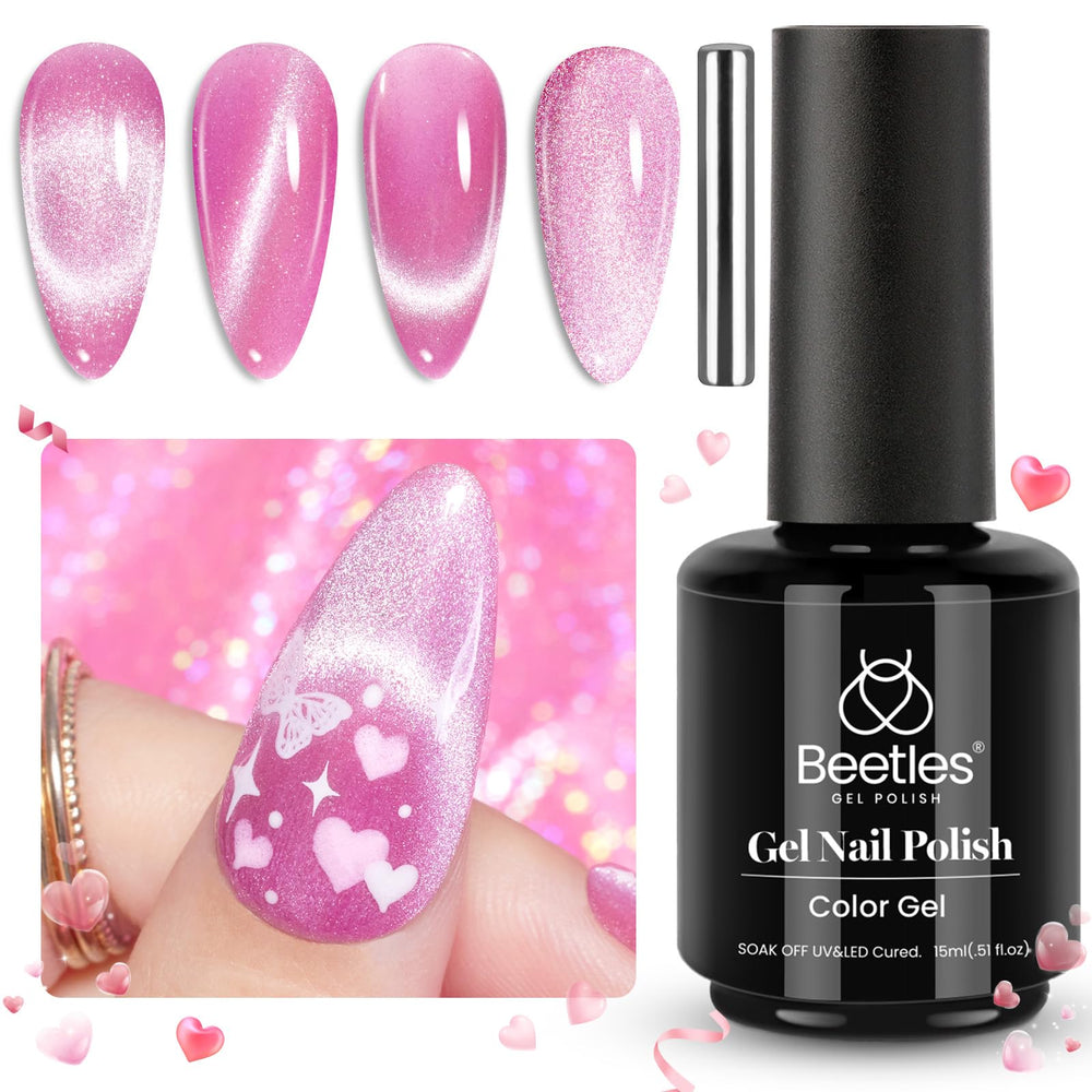 Beetles Pink Cat Eye packaging preview with gift-ready presentation.