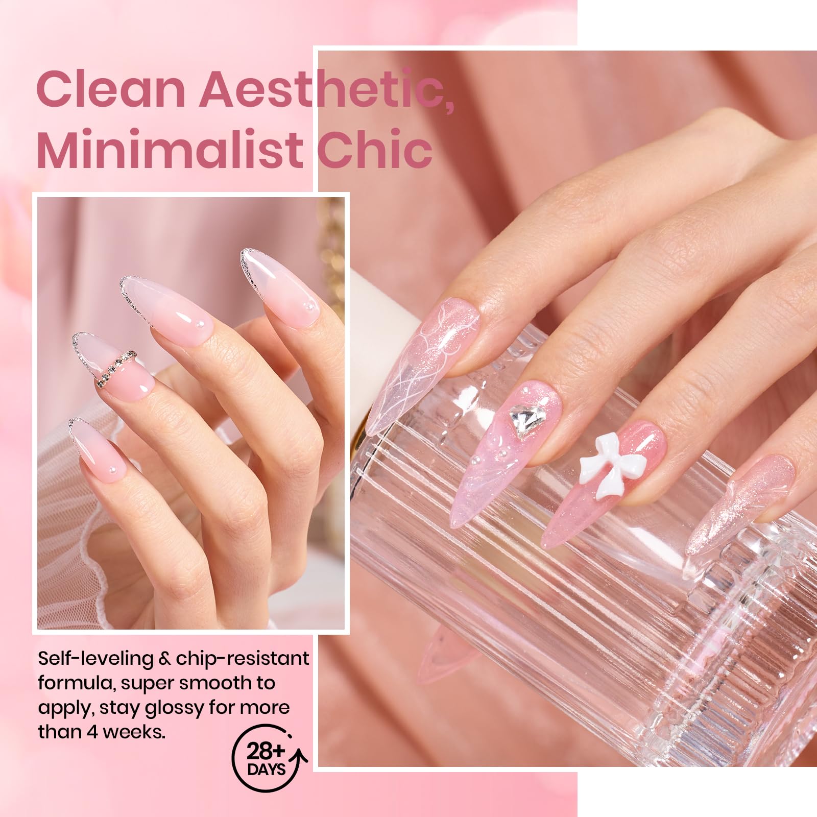 Beetles Pink Gel Nail Polish bottle close-up highlights glossy finish