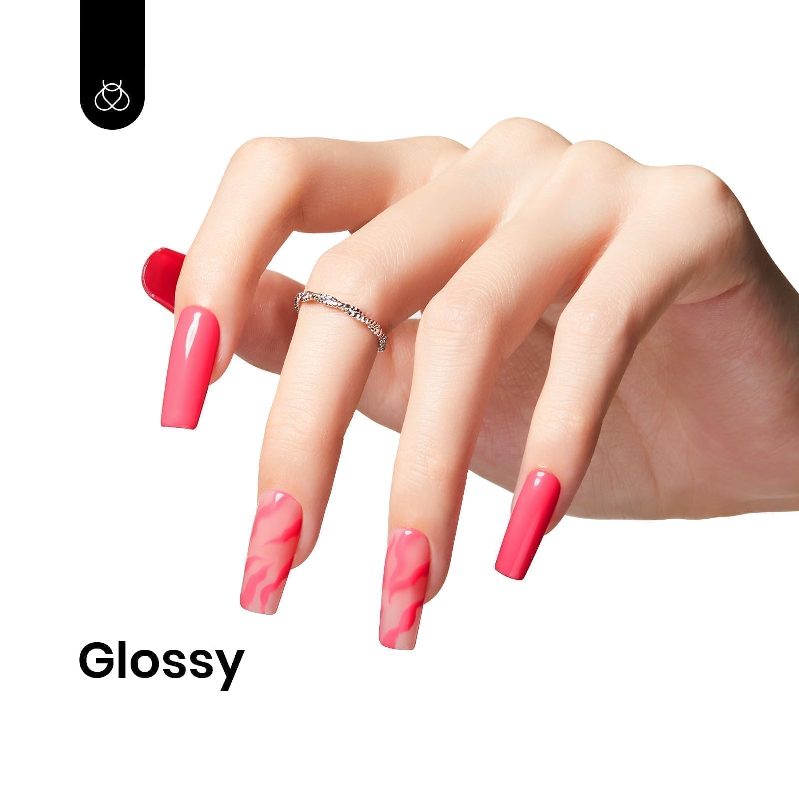 Beetles Pink Gel Nail Polish close-up, brilliant shine enhances any at-home manicure.