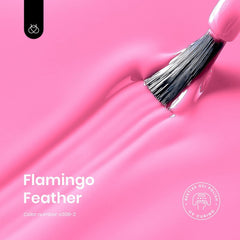 Beetles Pink Gel Nail Polish Flamingo Feather on nails for everyday wear.