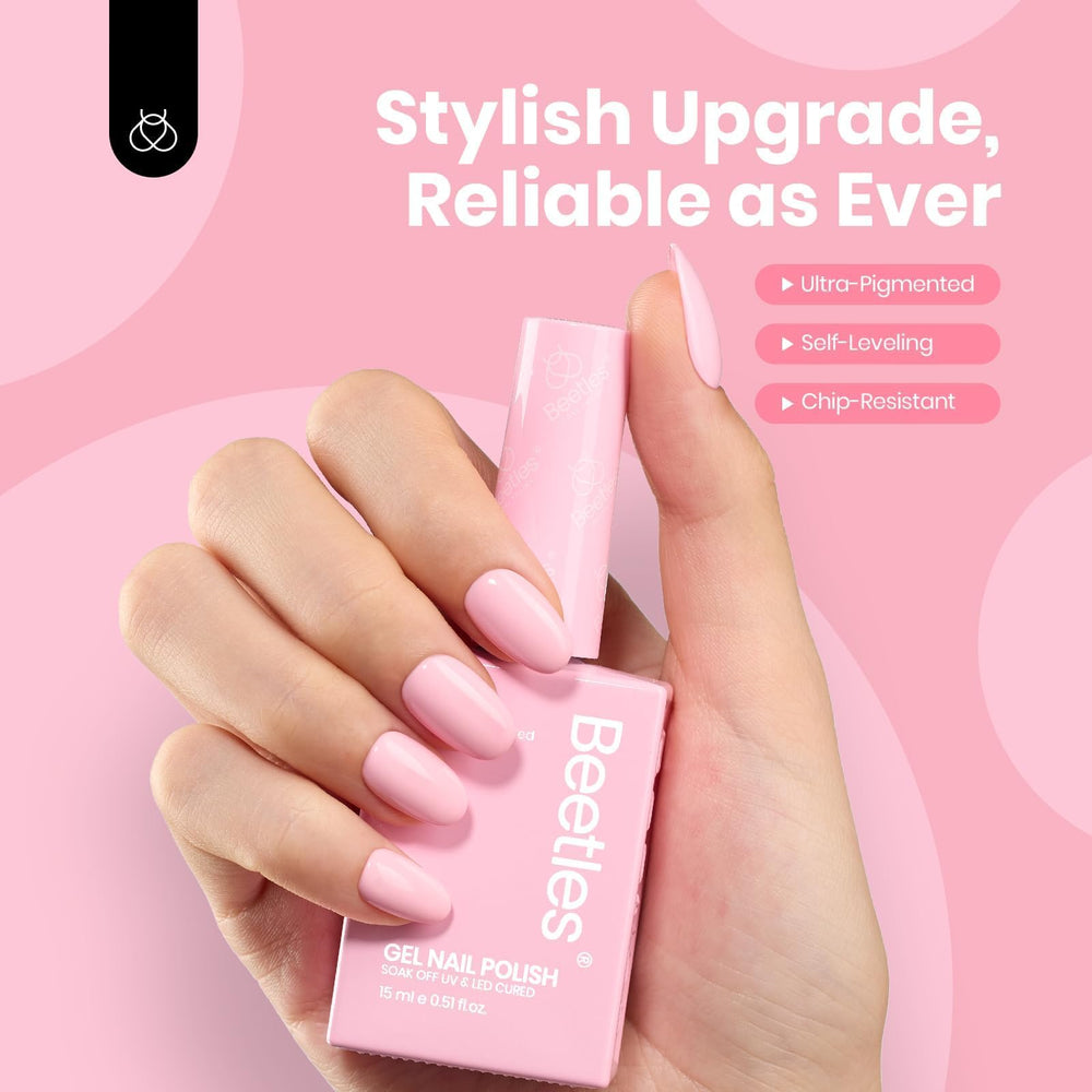 Beetles Pink Gel Nail Polish gift packaging highlights a thoughtful present for nail lovers.
