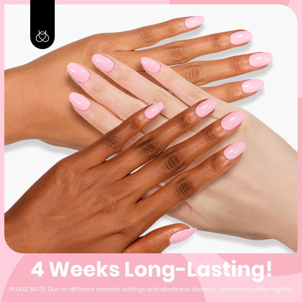 Beetles Pink Gel Nail Polish high gloss finish captured in bright lighting for lasting shine.