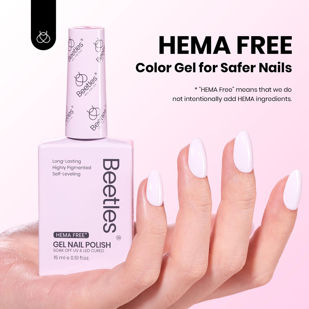 Beetles Pink Gel Nail Polish on nails showcases a high gloss finish