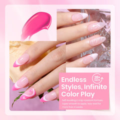 Beetles Pink Gel Nail Polish on nails for a glossy salon-like look