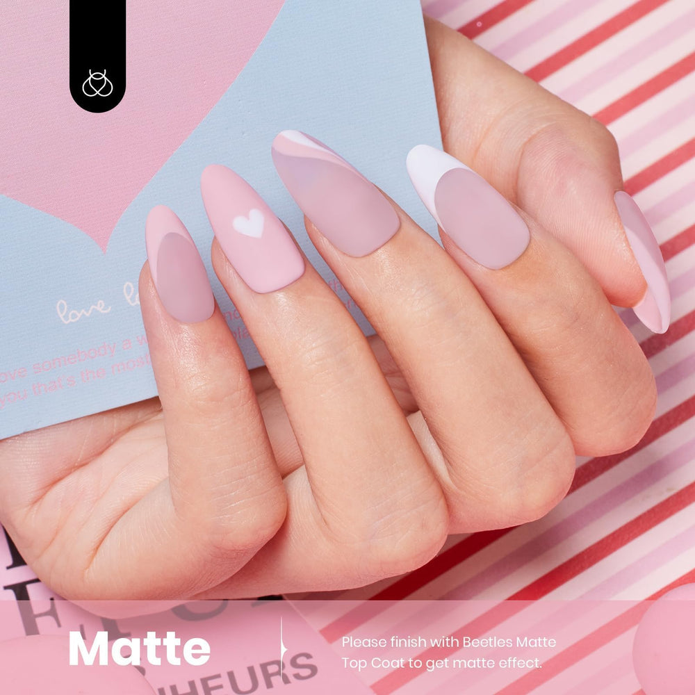 Beetles Pink Gel Nail Polish soak-off removal shows easy cleanup and removal process.