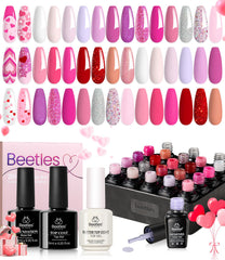 Beetles Pink Gel Polish Set showing colors collection for daily wear and special occasions.