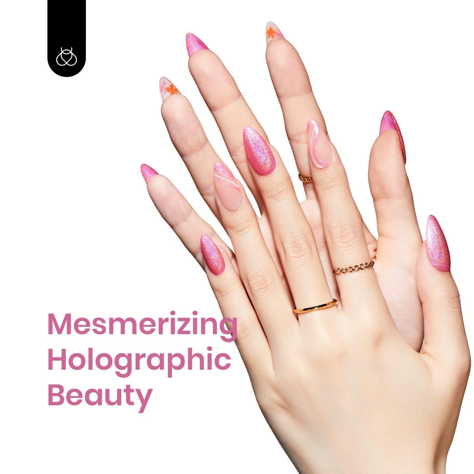 Beetles Pink Glitter Gel Polish versatile shade suitable for parties and everyday wear.