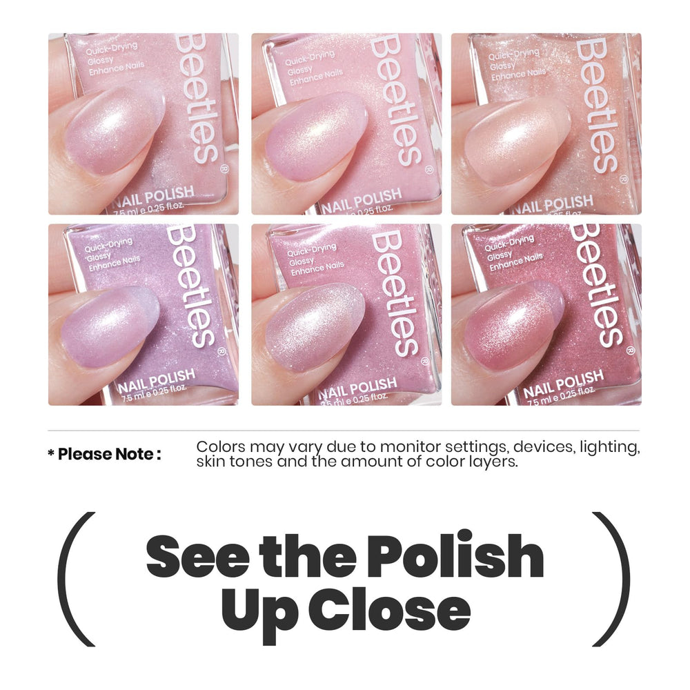 Beetles Pink Nail Polish Set enriched formula with keratin biotin and vitamin E