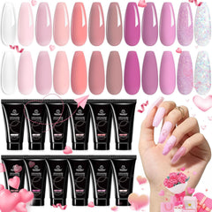 Beetles Poly Extension Nail Gel Kit 12 colors for DIY manicure and salon-like results