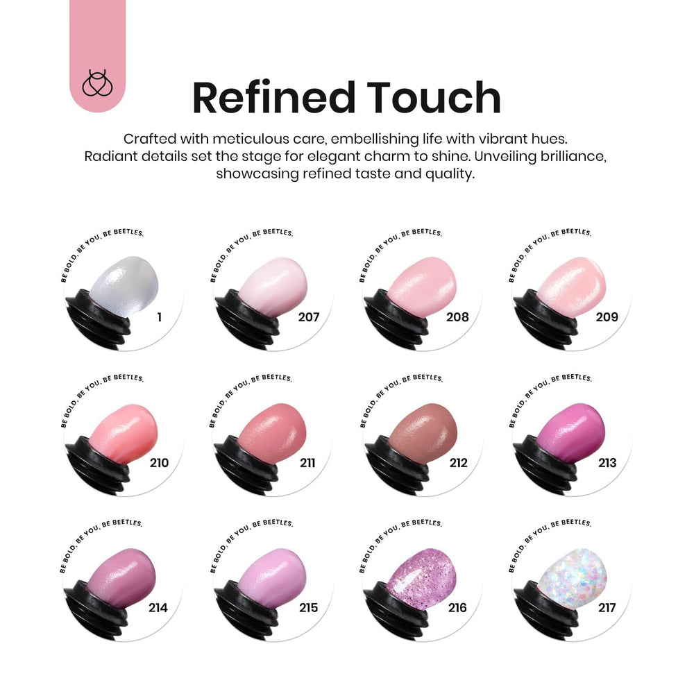 Beetles Poly Extension Nail Gel Kit color closeup showing vibrant shades for matching looks