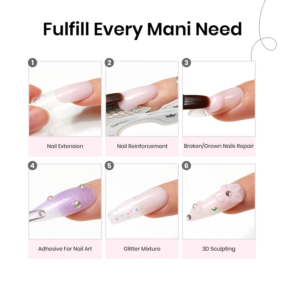 Beetles Poly Extension Gel Kit Valentine's Day gift-ready nail art possibilities