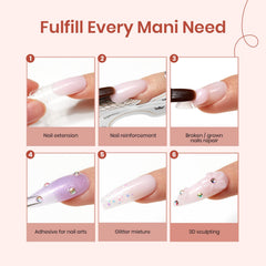 Beetles Poly Nail Extension Kit pink extension steps for easy at-home building