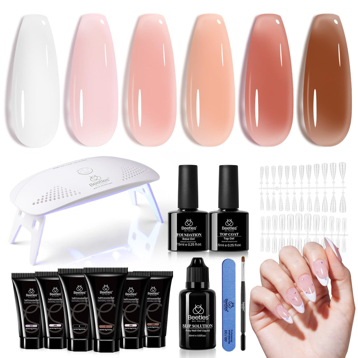 Beetles Poly Nail Gel Kit six-color set for DIY nails