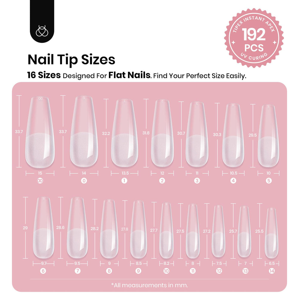 Beetles pre-etched apex nails tips provide built-in structure for easier application