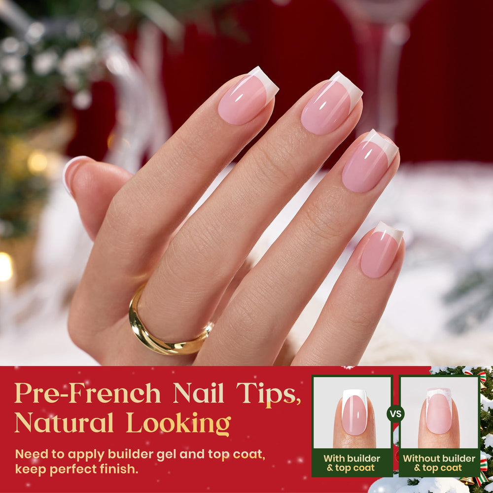 Beetles Pre-French Tips 150-piece set offers flexible sizing for a precise fit.
