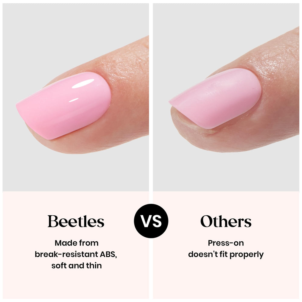 Beetles press on nails caramel drift nail-tabs demonstrate secure wear and clean removal