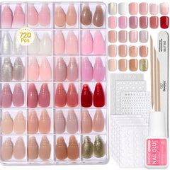 Beetles Press On Nails Kit Creamy Drizzle full set offers versatile DIY nails for quick style changes.