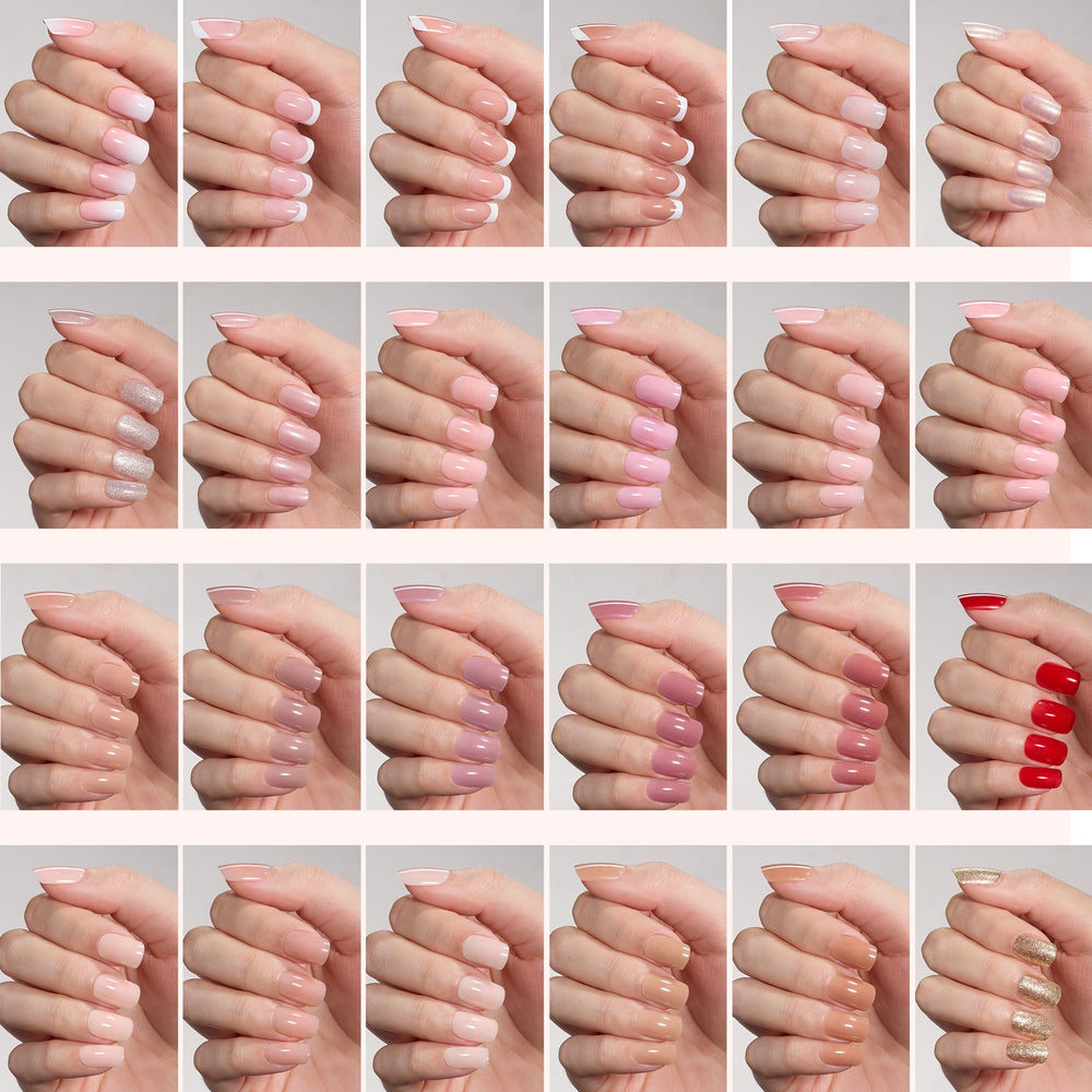Beetles Press On Nails Kit Creamy Drizzle glossy glitter nails displayed for chic party-ready looks.