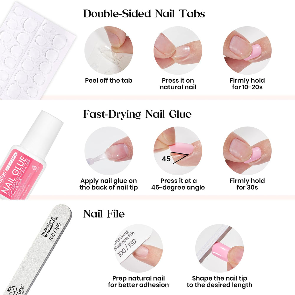 Beetles Press On Nails Kit included tools enable at-home nail art.
