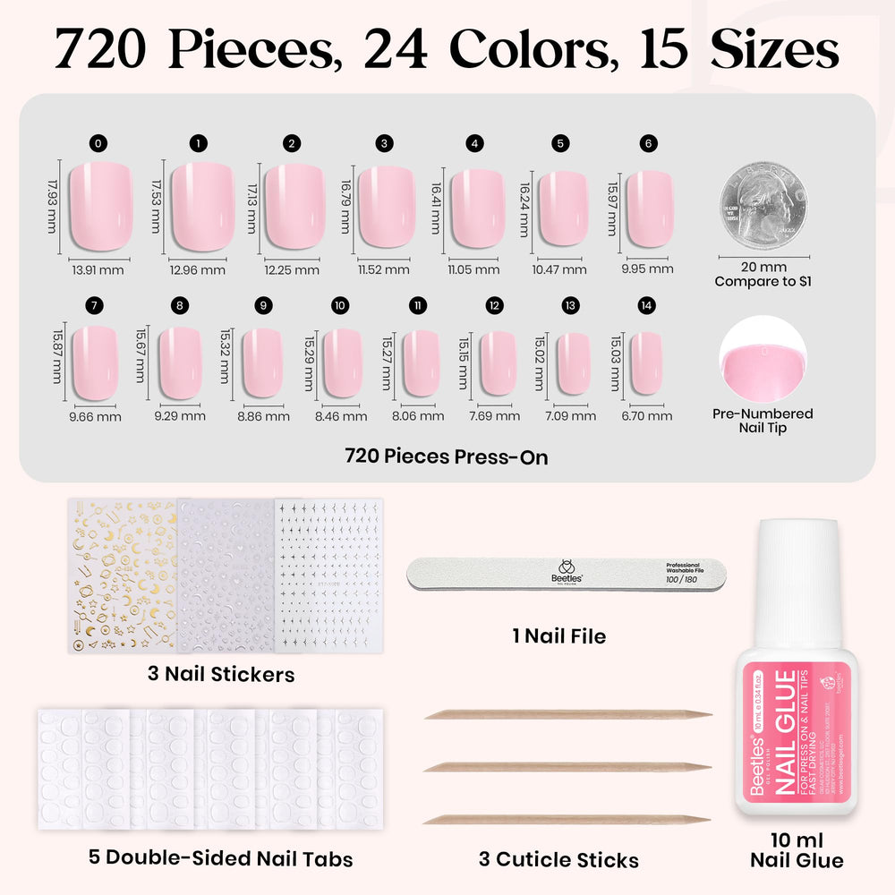 Beetles Press On Nails Kit nail stickers capture decorative details for fast nail art accents