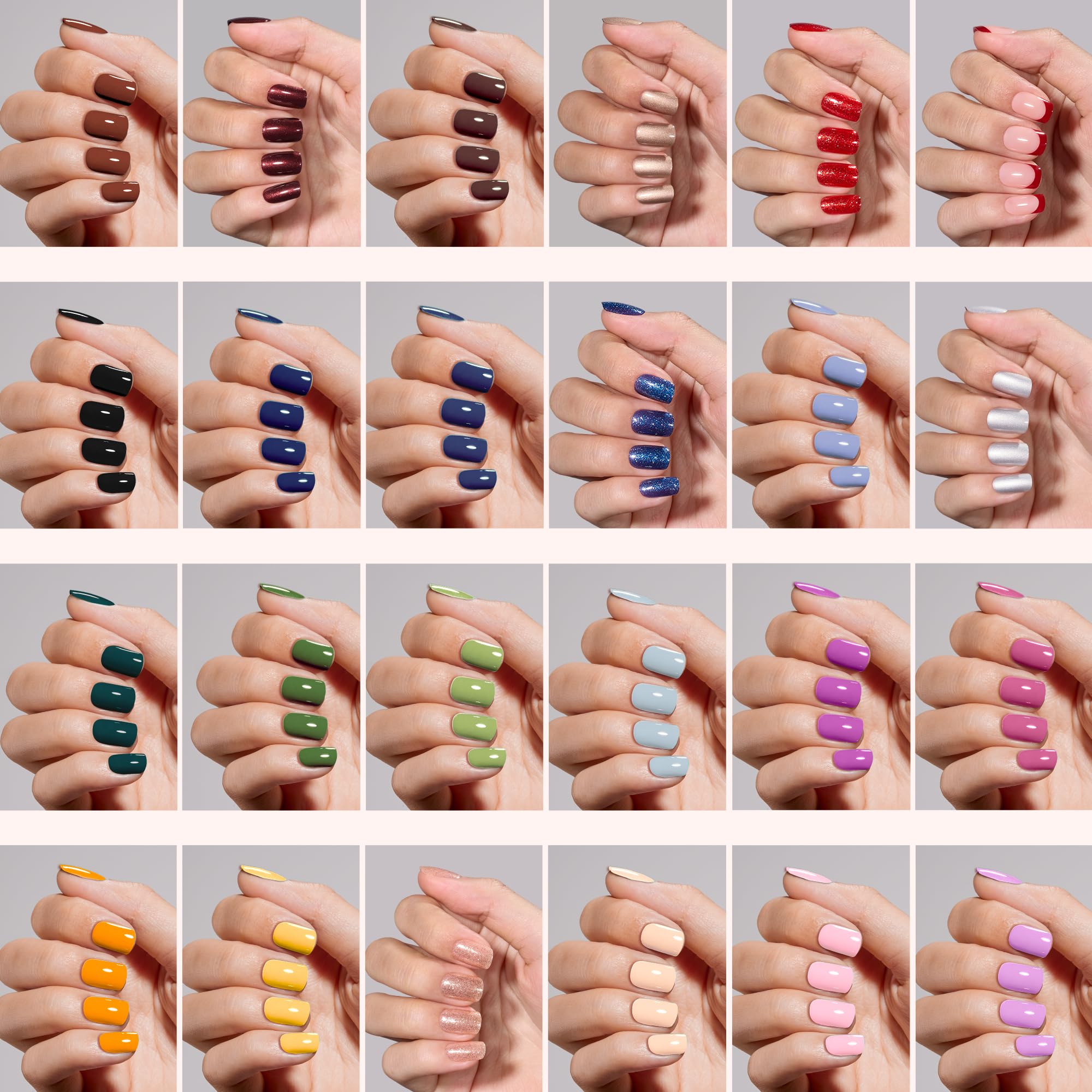 Beetles Press On Nails Kit short square nails for natural, everyday wear.