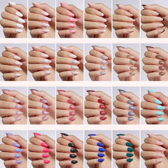 Beetles Press On Nails short almond wear display highlights natural fit for everyday tasks.