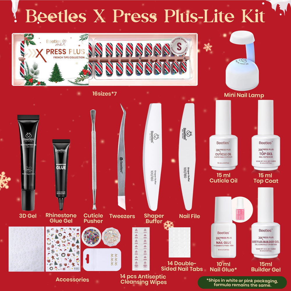 Beetles X Press Plus 3D gel for dimensional holiday nail accents.