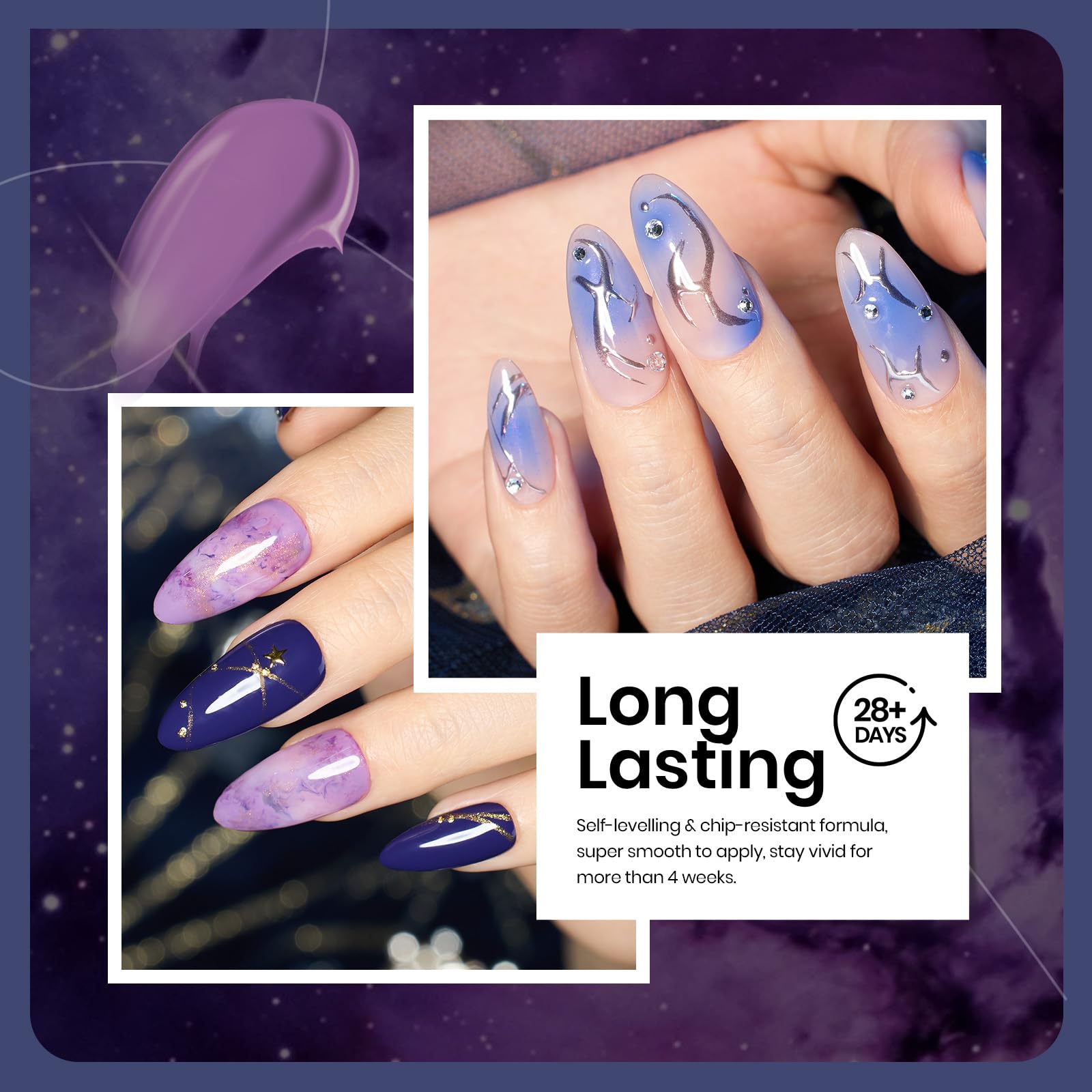 Beetles Purple Gel Polish Set showcases bold winter-ready hues for DIY manicures.