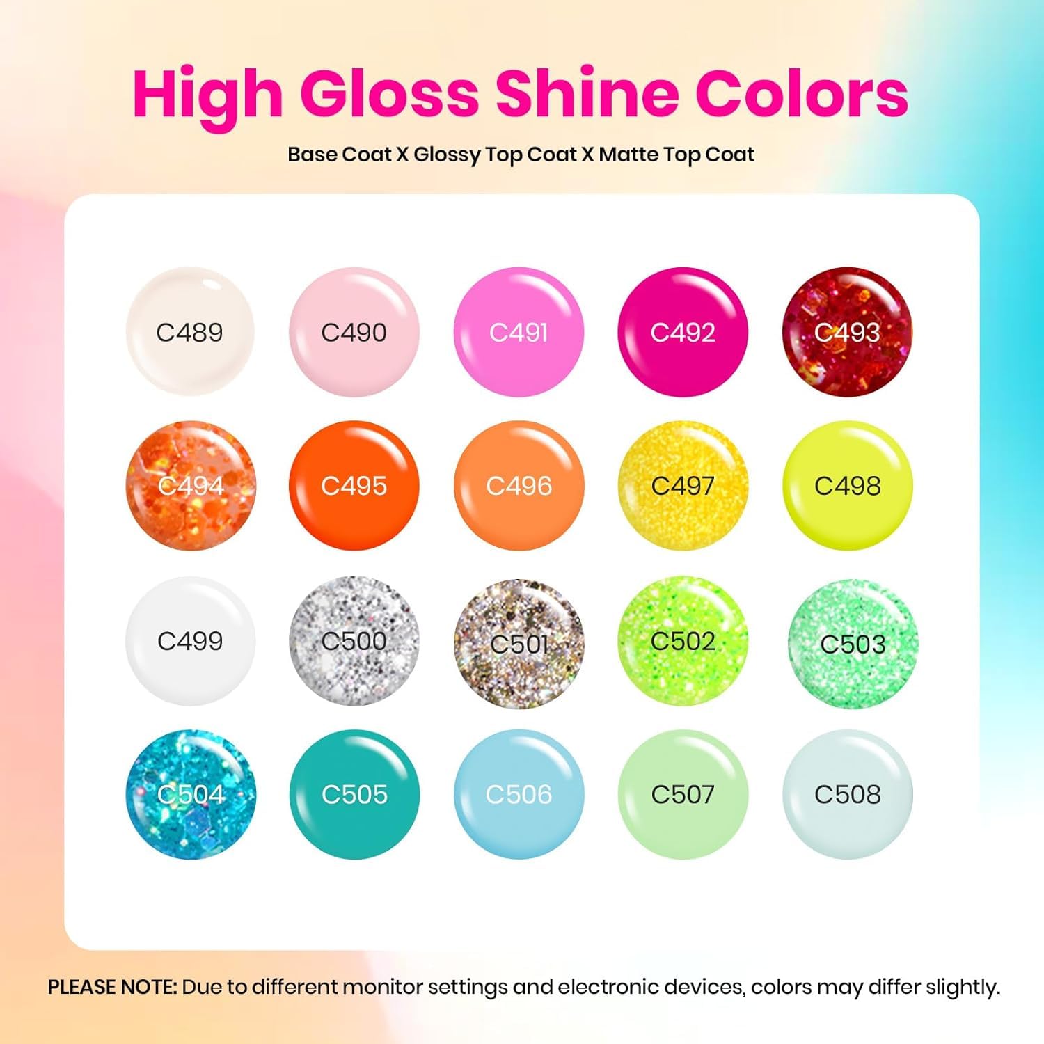 Beetles-rainbow-collection-20-colors bold neon shades for statement nail art