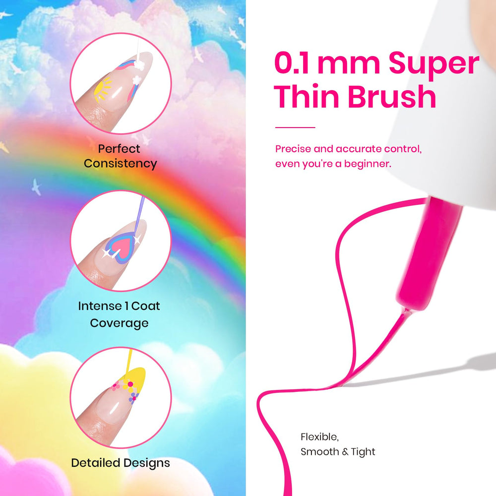 Beetles Rainbow Gel Liner for French tip and line art designs.