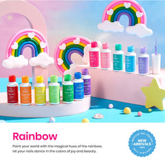 Beetles Rainbow Gel Liner Set neon color palette for bold nail art.