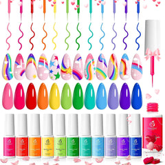 Beetles Rainbow Gel Liner Set built-in brushes for precise lines and details.