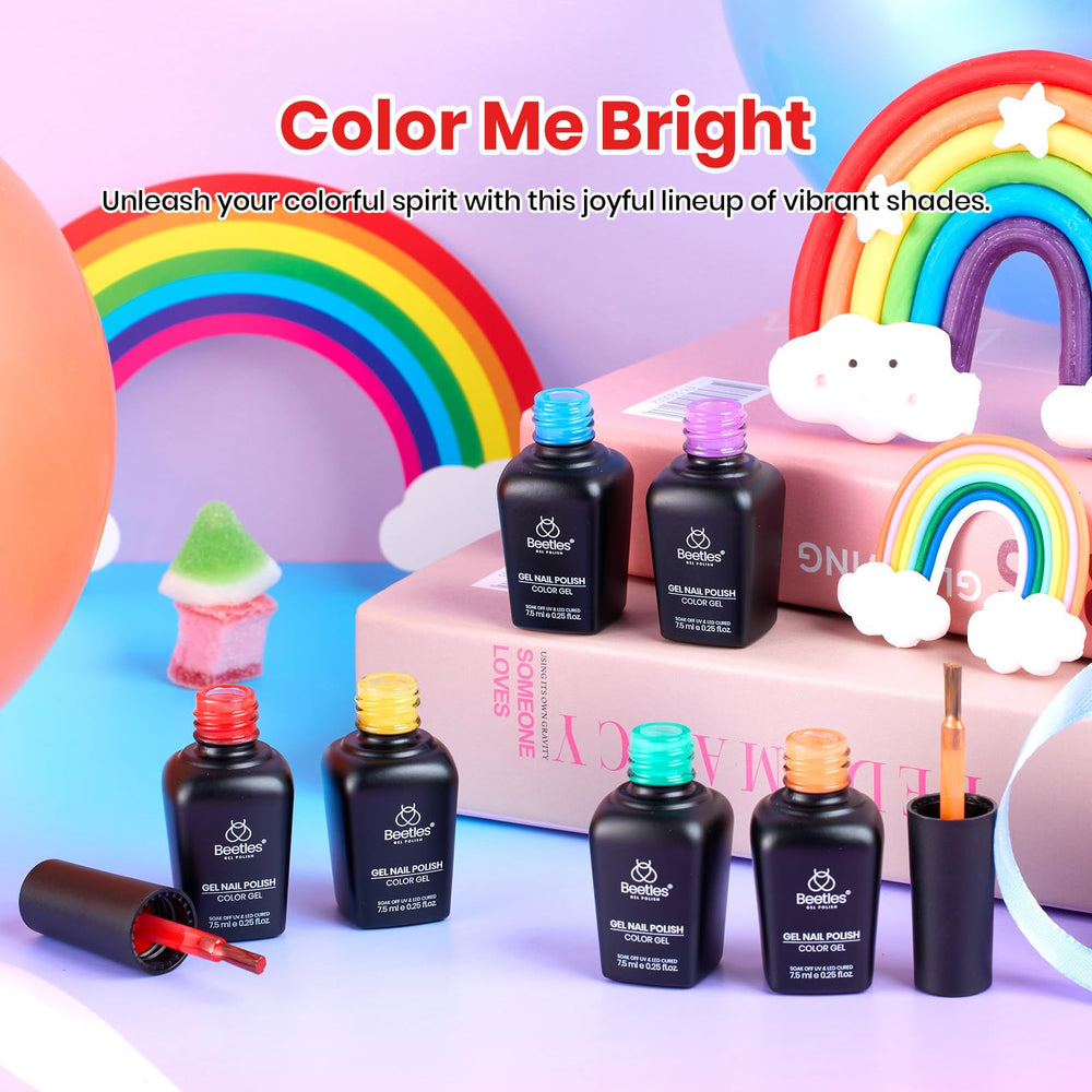 Beetles Rainbow Gel Polish Set colors swatches for easy color selection
