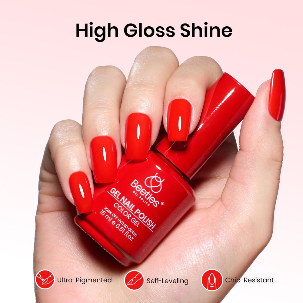 Beetles Red Gel Nail Polish gift packaging—stylish presentation for gifting