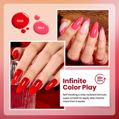 Beetles Crimson Horizon f962 swatch with bold red-pink blend for flair